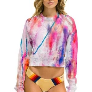 ‼️ONE-OF-A-KIND‼️🎸AVIATOR NATION🎸🔥NWT🔥ARTIST COLLECTION CROPPED SWEATSHIRT— M